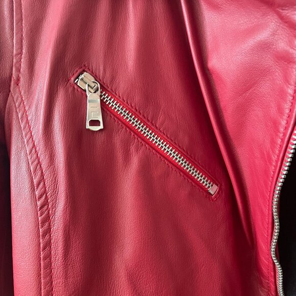 Emanuele Curvi Red Leather Jacket - Picture 6 of 7